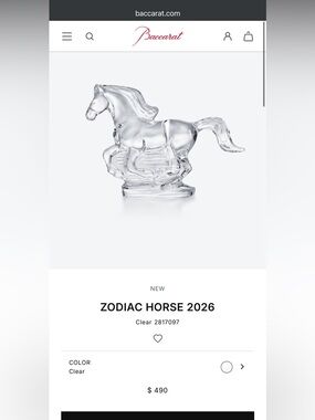 Baccarat Clear Crystal Galloping Horse Sculpture